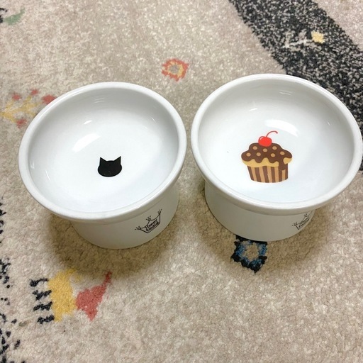 猫壱 ハッピー ダイニング フードボウル プチ 猫柄 カップケーキ
