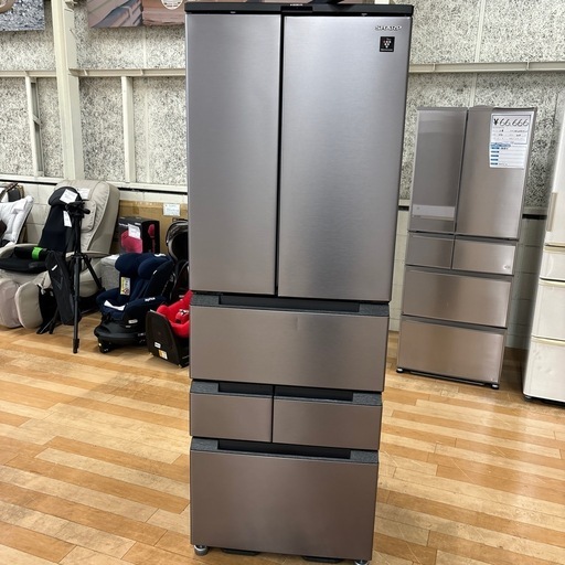 (M240720b-1) シャープ ノンフロン冷凍冷蔵庫 SHARP SJ-MF46K-H ❄️ 観音開き 2023年製 457L 自動製氷 プラズマクラスター 引き出し式で使いやすいチルド室 ★ 名古屋市 瑞穂区 リサイクルショップ ♻️ こぶつ屋