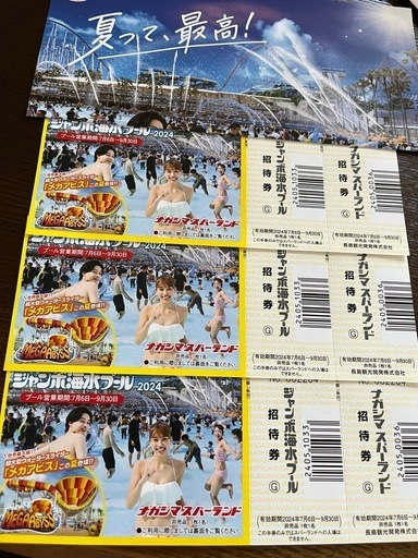 長島プールチケット3枚
