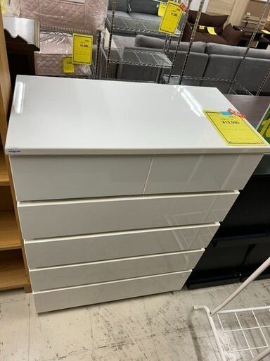 J5129　ニトリ NITORI　5段チェスト　ホワイト　クリーニング済　【リユースのサカイ柏店】