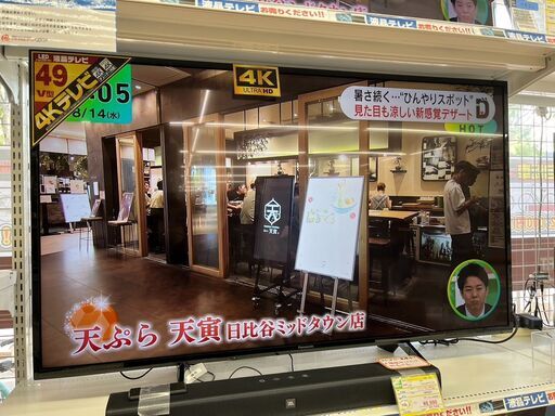 ネット動画対応49型液晶テレビ 4K パナソニック PanasonicTH-49HX750 2020年式3253