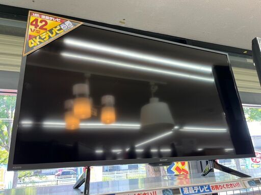 ネット動画対応42型液晶テレビ 4K シャープ SHARP4T-C42DJ1 2022年式3254