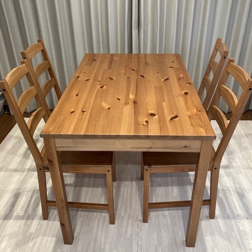 【IKEA】無垢材ダイニング5点セット