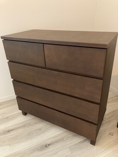 【無印良品】タモ材チェスト ブラウン4段
