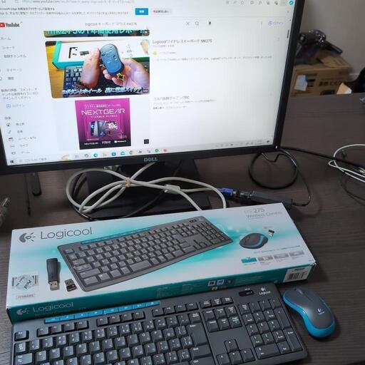 DELLデル24インチパソコンモニター　Logicoolキーボード、マウス　パソコン周辺機器