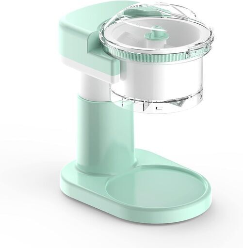 【2022新モデル】電動かき氷機 かき氷器 家庭用 バラ氷対応 冷凍フルーツも削れる 650ML大容量 分離式 収納・お手入れやすい 水洗い可能 かき氷機 替刃1枚付き 日本語説明書付き レシピ付き（ミントグリーン）