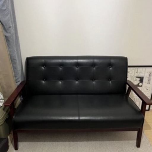 【美品】ソファ　2人　2人掛け　カリモク風