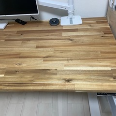 Flexispot E7 Pro(ホワイト)、ネジ式キャスター、アカシア天板 Flexispot E7 Pro(ホワイト)、ネジ式キャスター、アカシア天板