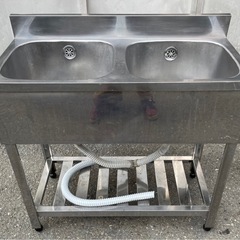 2槽シンク 900x450x790(+70) 業務用 2槽シンク 幅900×奥450×高さ800+90(