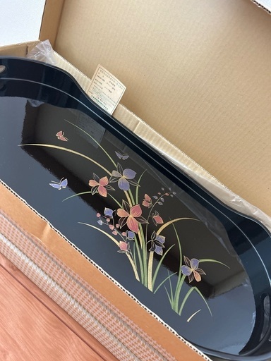 新品　未使用　お盆　盆　トレー　大きめ　ブラック