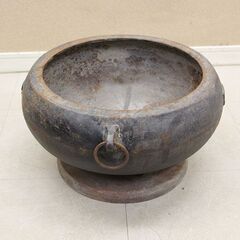 希少品 火鉢 郵便局マーク入り 珍品 貴重 手あぶり 時代物 蔵出し 昭和レトロ 古民具 古道具 (R2411wY)