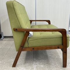 ☆ジモティ割あり☆ 2人掛けソファ 緑 クリーニング済み TJ7967