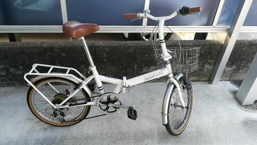 キャプテンスタッグ(CAPTAIN STAG) ファスター 20インチ 折りたたみ自転車  [シマノ6段変速/LEDライト/リング錠/前カゴ/後パイプキャリア/前後泥よけ] 標準装備 /パールホワイト
