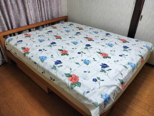 2018 購入　無印良品 クイーンサイズ　ベッド　引き出し　マットレス 無印良品 クイーンサイズベッド（フレーム・マットレス・収納）全20万