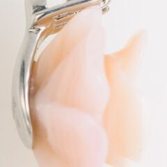 K18WG 珊瑚(コーラル)・ダイヤモンド ペンダント ローズモチーフ 品番