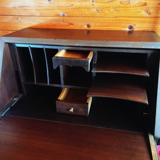 引き取り限定】ライティングビューロー 北海道民芸家具 ライティング