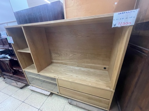 収納家具 ナチュラル テレビボード ガラス扉