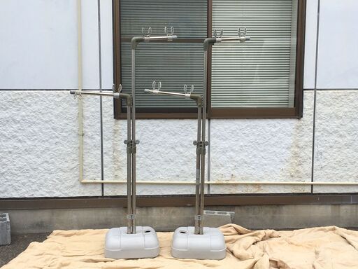 JM18978S)★お値下げ★物干しスタンド2個セット 幅：約80cm 高さ：約160cm 奥行：約40cm 中古品【取りに来られる方限定】