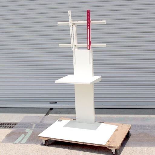 T206) EQUALS WALL V3 テレビスタンド ハイタイプ 32～80V型対応 レギュラー棚板1枚付き サテンホワイト スタイリッシュ TV台 大型TV AV