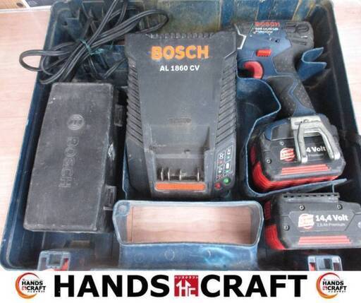ボッシュ BOSCH GDR14.4V インパクトドライバ バッテリ14.4V二個/充電器付き 中古品 【ハンズクラフト宜野湾店】