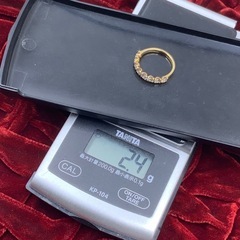 K18 ハーフエタニティ リング 1ct 指輪 2.4g