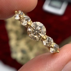 GSTV K18 18金 ダイヤモンドリング 一文字リング 3.2g 0.7ct 0.5ct