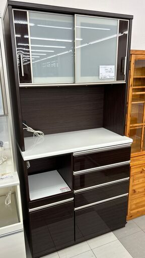 ★ジモティ割あり★ NITORI レンジボード 茶 H206×D51×W100 クリーニング済み TC1009