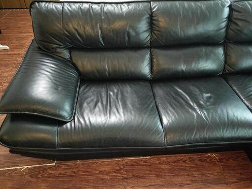 ニトリ ロゾ4 カウチソファ 定価18万】 NITORI ロゾ4 本革 カウチソファ 3
