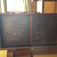 家具 鎌倉彫り 茶箪笥 和箪笥 昭和レトロ