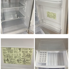 S077 ⭐ SHARP 2ドア冷蔵庫 （137L つけかえドア） SJ-D14C 17年製⭐動作確認済⭐クリーニング済