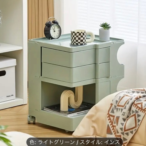 【新品未使用】キャスター付 ドレッサー テーブル ライトグリーン