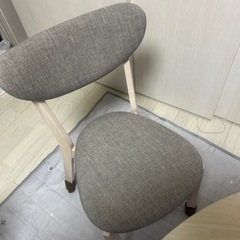 LOWYA 北欧風2人掛けダイニングテーブルセット(3点) 丸テーブル
