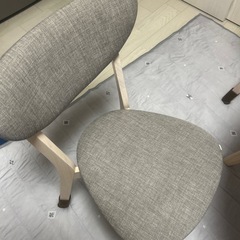 LOWYA 北欧風2人掛けダイニングテーブルセット(3点) 丸テーブル
