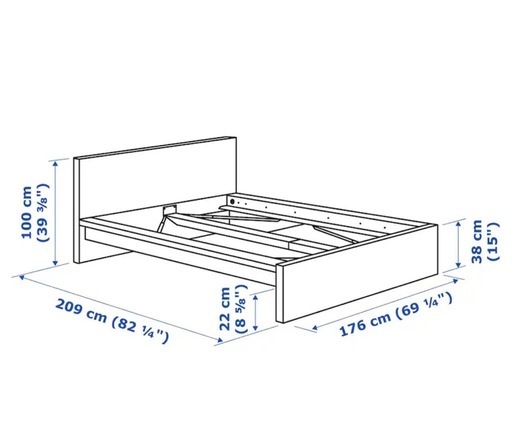 【美品】IKEA ダブルベッドフレーム（定価53,990円）