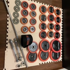 ダンベル　バーベル　プレート87kg分　バー10kg　