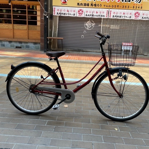 【タイヤ•チェーン•カギ新品】 26インチ シティーサイクル