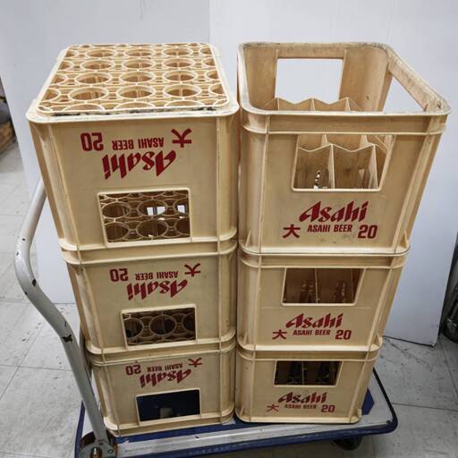 アサヒビール 瓶 20本   ビール 6ケースセット 大びん 20本 瓶ビール用ケース プラスチック コンテナ 業務用
