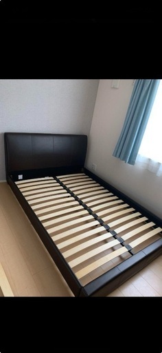 ニトリ　ダブルベッドフレーム　バッソ　黒色
