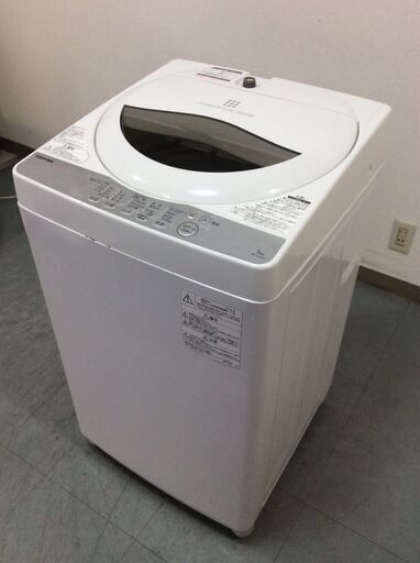 （9/12受渡済）JT9335【TOSHIBA/東芝 5.0㎏洗濯機】美品 2018年製 AW-5G6 家電 洗濯 簡易乾燥付