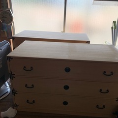超美品 桐 の 箪笥 2個セット タンス 着物 収納 洋服 収納　家具 二段重ねてもOK 2個　木製 たんす 引き出し　4段
