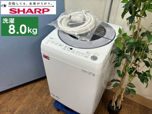 I378  ジモティー限定価格！ SHARP 洗濯機 （8.0㎏） ⭐  動作確認済  ⭐  クリーニング済