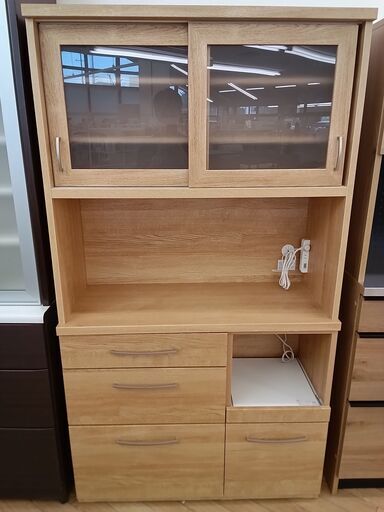 ★ジモティ割あり★ ニトリ コパン 食器棚 ナチュラル H180×D40×W100 クリーニング済み TK2826