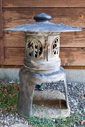 銅製の雪見灯篭【中古】金属灯篭