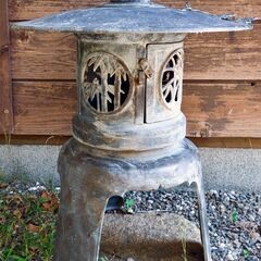 銅製の雪見灯篭【中古】金属灯篭