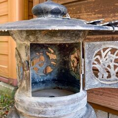 銅製の雪見灯篭【中古】金属灯篭