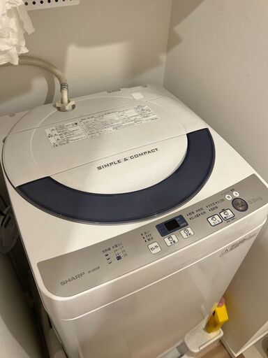 シャープ 全自動洗濯機5.5Kg ES-GE55R-H取りに来れる方のみ！新宿区西早稲田！洗濯機