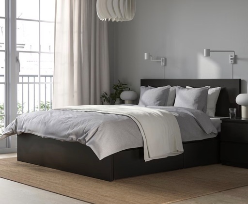 IKEA マルム　ダブルベッドフレーム　収納