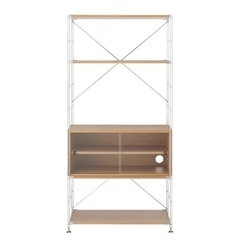 無印良品　ステンレスユニットシェルフ オーク材棚セット・ワイド大