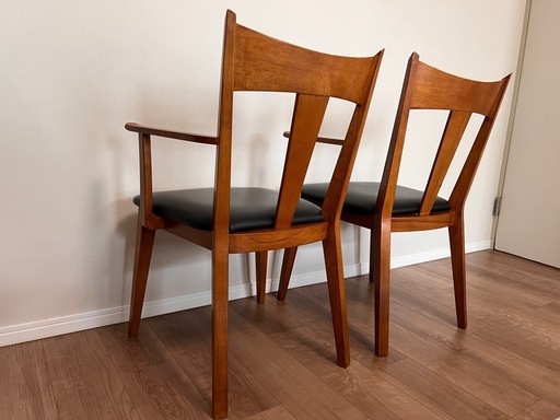 【直接引取/武蔵野市/2脚セット】ACMEFurnitureオークスアームチェア 大型商品》OAKS ARM CHAIR_PVC BK オークスアームチェア（チェア