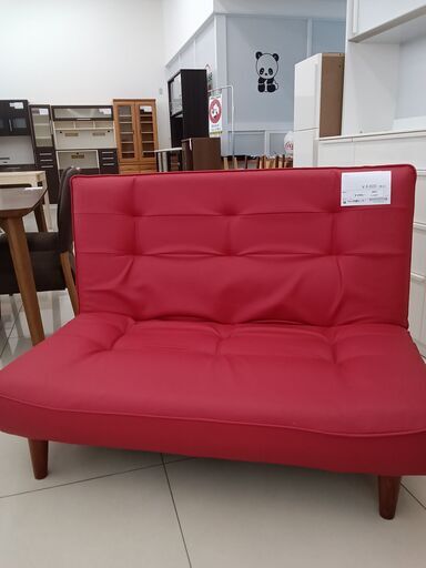 ★ジモティ割あり★  ソファー レッド H30.5～82×D78～122×W121 クリーニング済み HJ4097